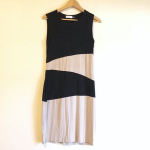 Calvin Klein tan and black dress